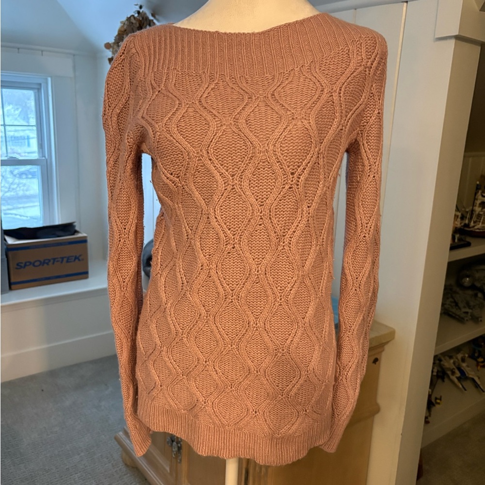 LOFT Blush light purple Cable Knit Sweater